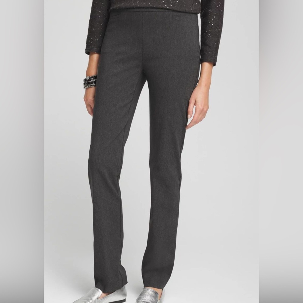Chico's Charcoal so slimming Brigitte slim Straight Leg Pants 2R